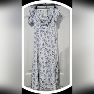 SHEIN Blue Floral Patterned Dress